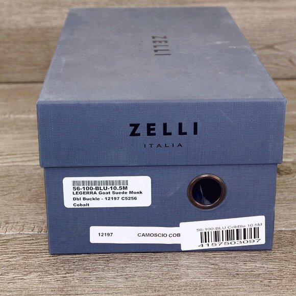 * NIB * $495 Nordstrom ZELLI Italia 10.5 M Cobalt Goatskin Suede * add $15 Trees main image 7